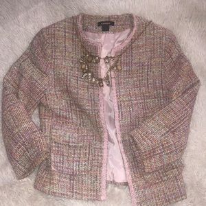 Women Pink Multi Tweed Jacket